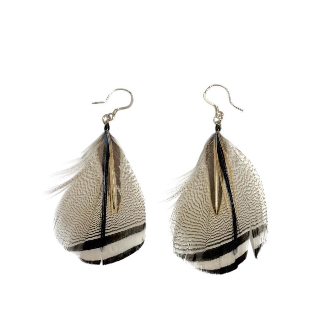 Real Feather Earrings, New Never Worn